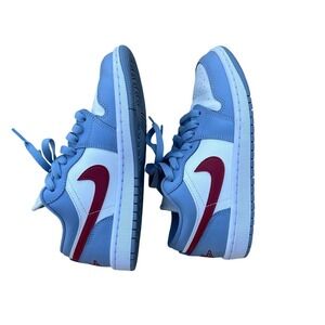 Nike Air Jordan 1 Low SE Kids DC0774 164 White Blue Red Youth Sneakers 5.5Y